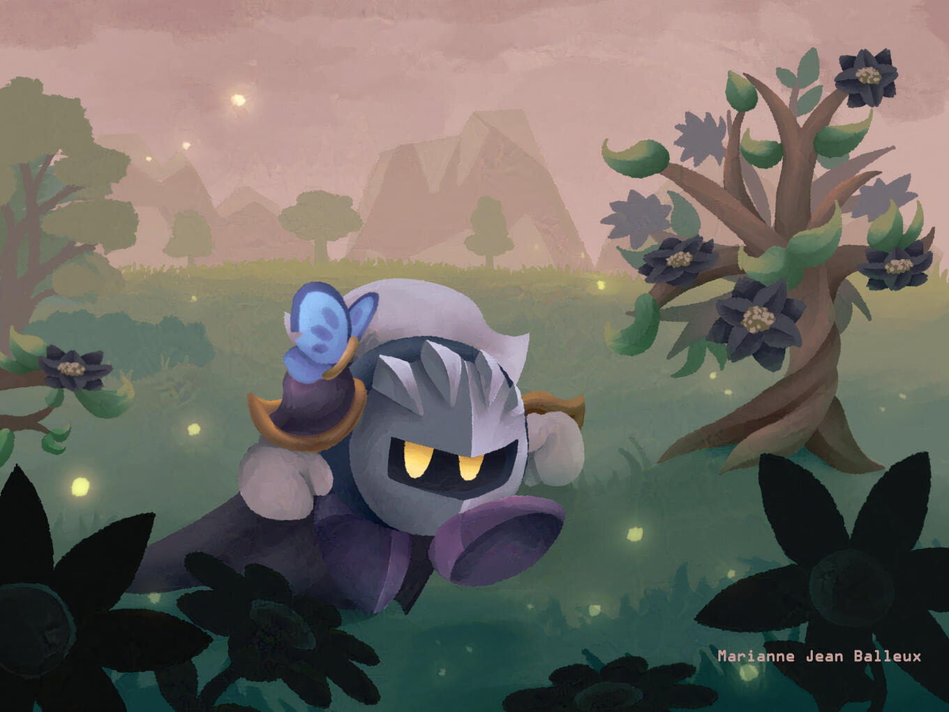 &quot;A Friendship for Death&quot; Inspired by Meta Knight and the Knight of Yomi (2020). Made with Procreate.