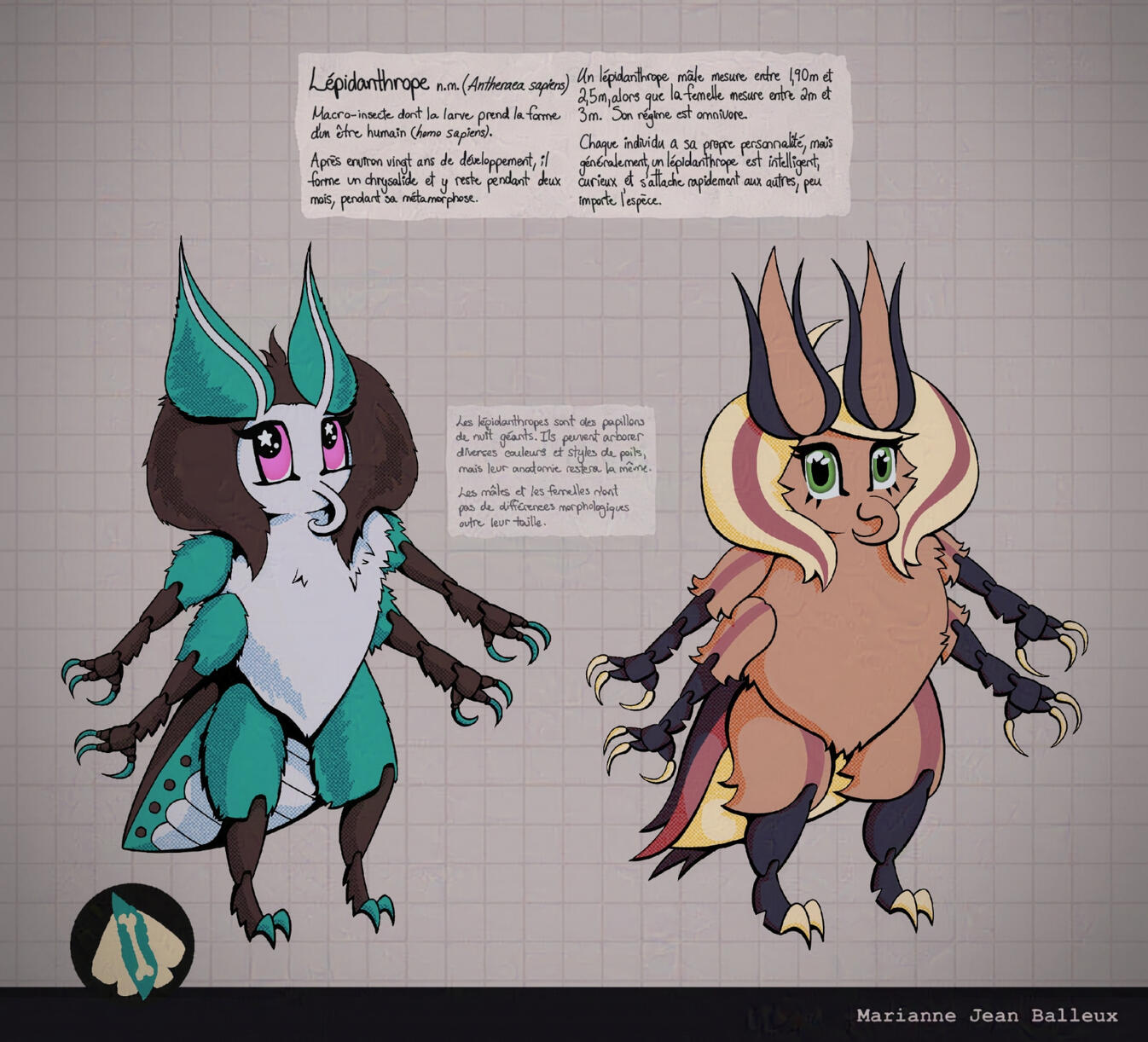 Lepidanthrope character concept. Made with Procreate.